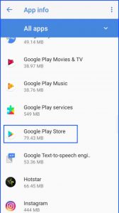 Clearing Google Play Cache memory