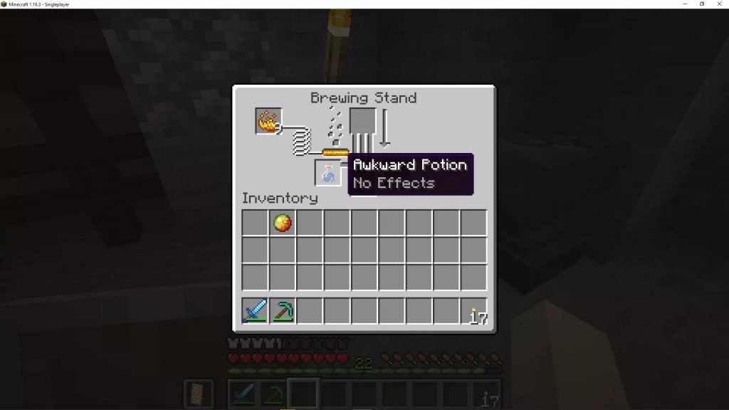 usual potion appears